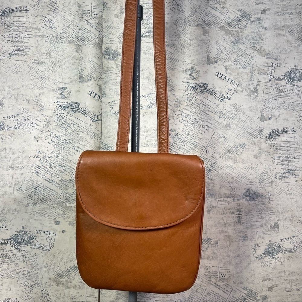 Vintage HOBO International Brown Leather Organizer Crossbody Bag Made  Colombia